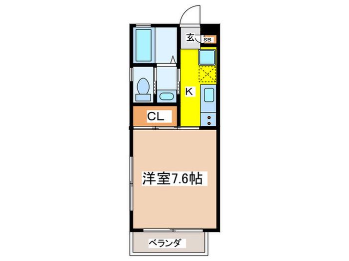 COLLINA(1K/2階)の間取り写真