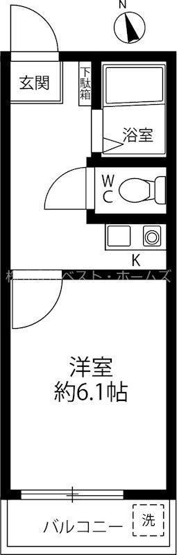 ハウス荻窪(1K/2階)の間取り写真