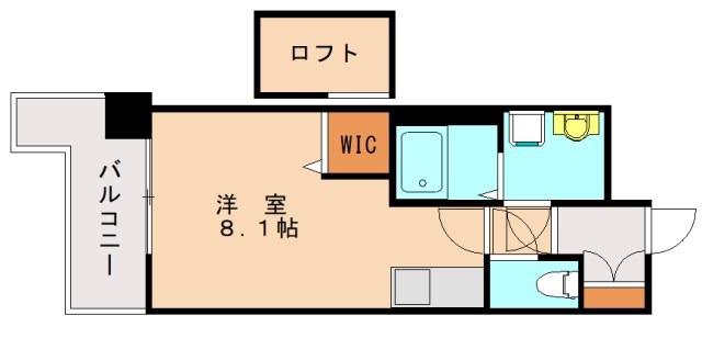 マテーモ千早(ワンルーム/4階)の間取り写真