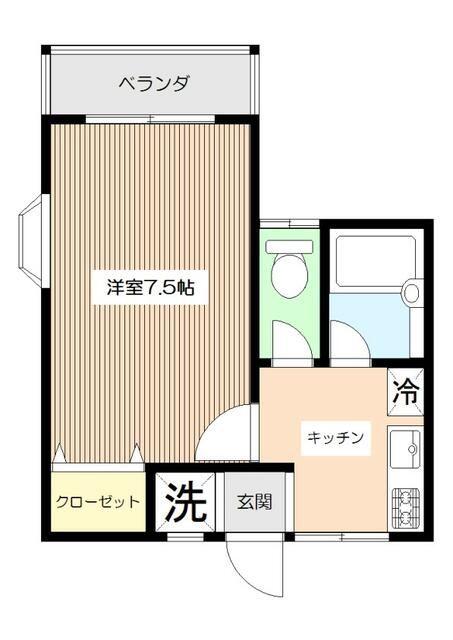 プティ・メゾン(1K/1階)の間取り写真