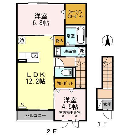 グリーンハイツ和泉II(2LDK/2階)の間取り写真