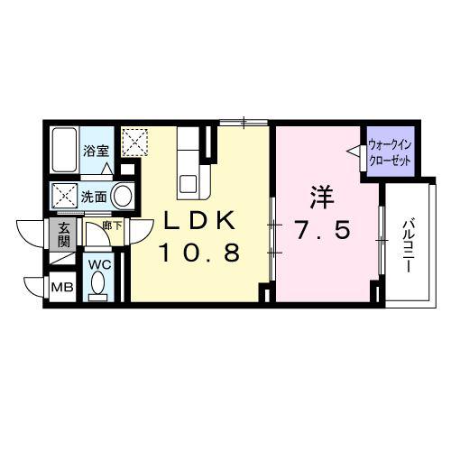 CREVANCE荒川(1LDK/3階)の間取り写真