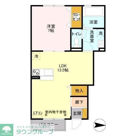 スマイルハイツ(1LDK/1階)の間取り写真