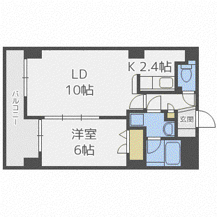 ノースパレス元町(1LDK/5階)の間取り写真