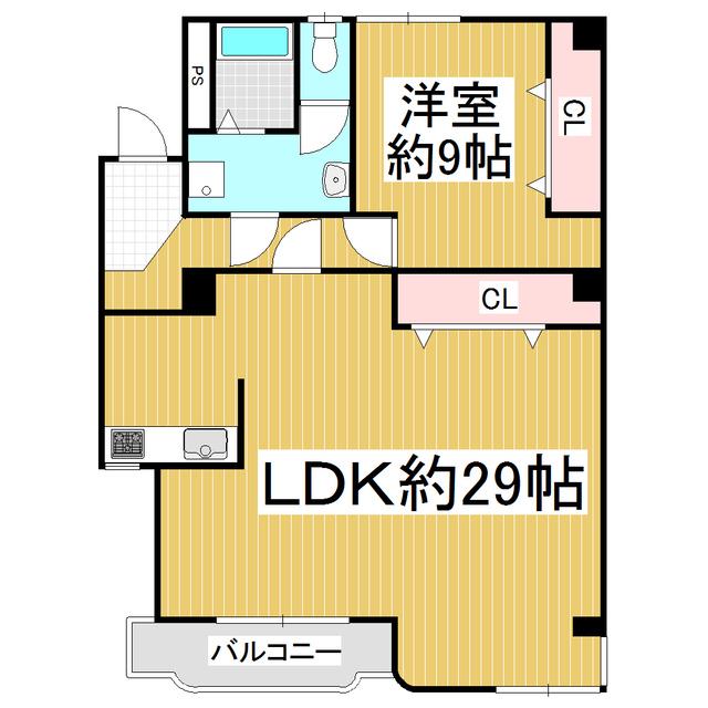 グランメゾン山崎(1LDK/2階)の間取り写真