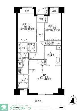 リバーサイド長島(2LDK/5階)の間取り写真