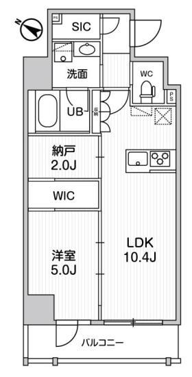 ステージグランデ日本橋人形町(1LDK/5階)の間取り写真