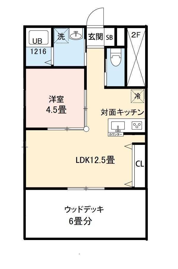 ルシエール(1LDK/1階)の間取り写真