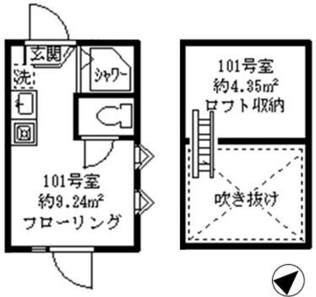 プルミエール野方(ワンルーム/1階)の間取り写真