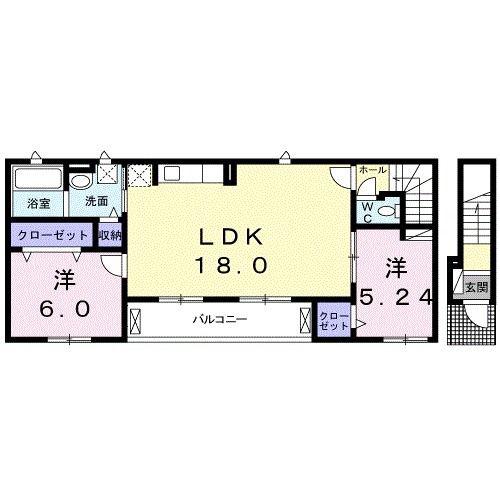 ガーデンあかつき(2LDK/2階)の間取り写真
