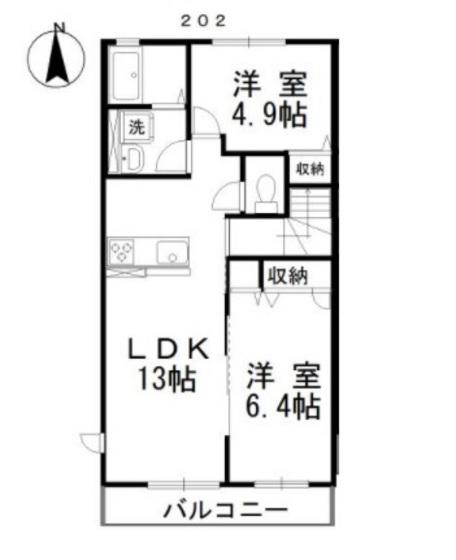 欅 NO.2(2LDK/2階)の間取り写真