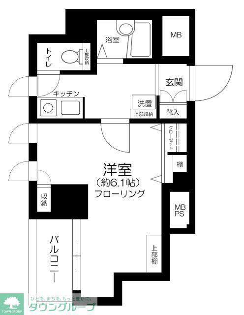 メインステージ日本橋箱崎II(1K/2階)の間取り写真