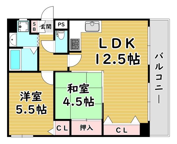 シティライフ21加島(2LDK/2階)の間取り写真