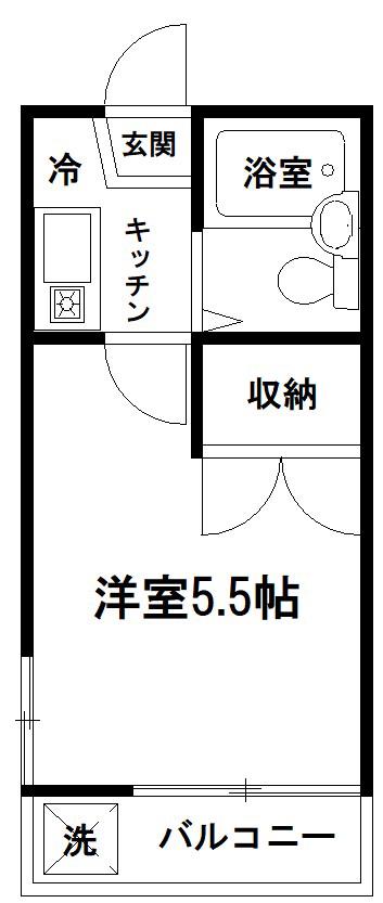 コーポフローレス(1K/1階)の間取り写真