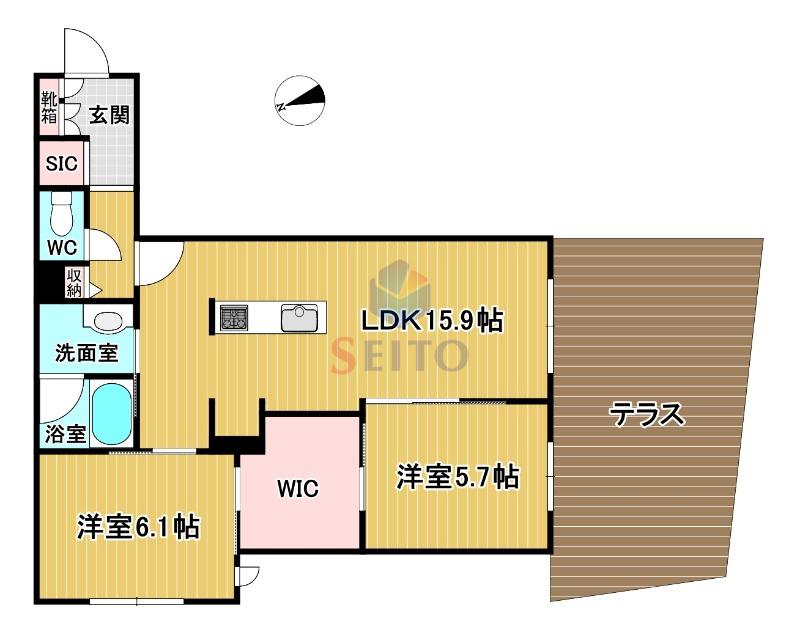 エトルミエール サクラ(2LDK/1階)の間取り写真