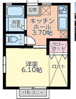 エルマンション本八幡(1K/2階)の間取り写真