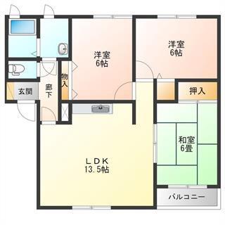 ハイセレール緑(3LDK/2階)の間取り写真