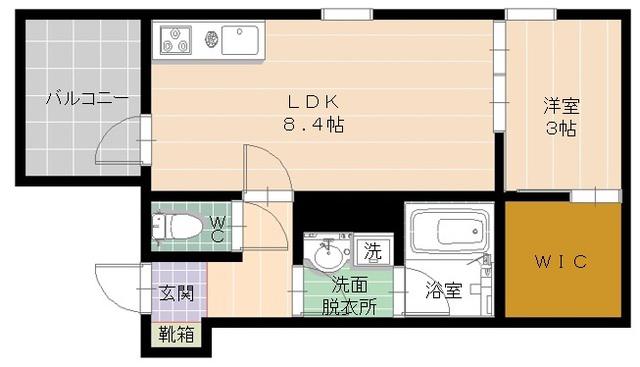 フォレスト博多(1LDK/2階)の間取り写真