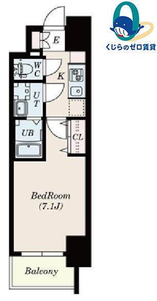 S-RESIDENCE浄心(1K/2階)の間取り写真