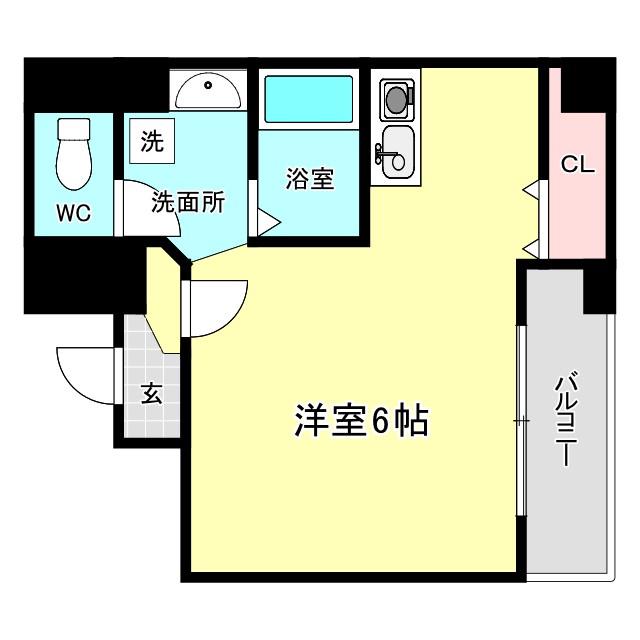 チェリーブロッサム弁天(1K/2階)の間取り写真