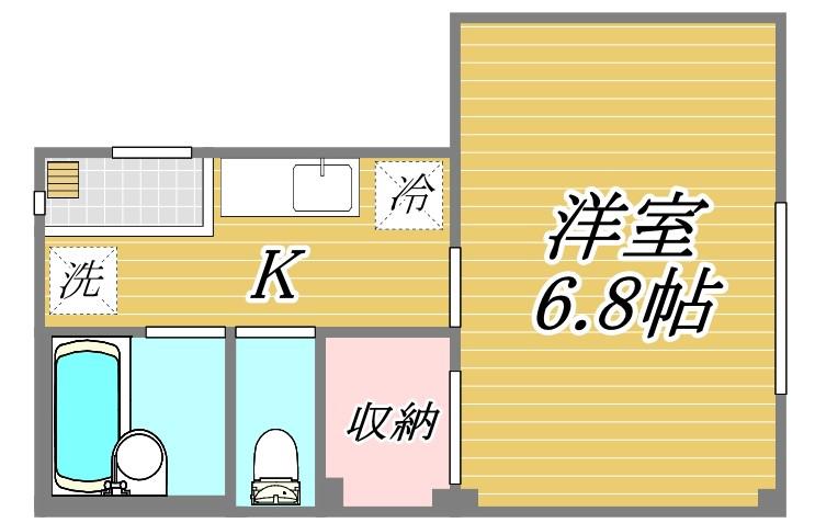 ローズガーデン(1K/2階)の間取り写真