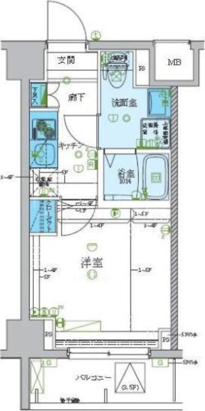 レグゼ梶ケ谷(1K/4階)の間取り写真