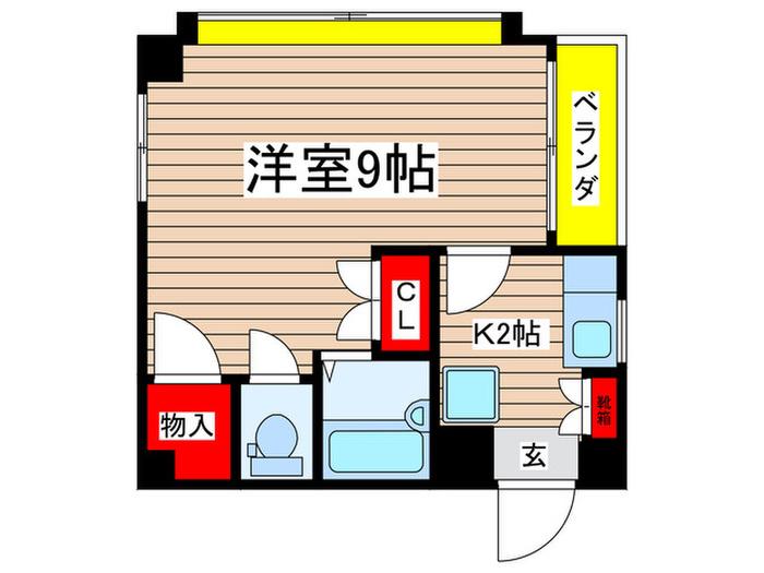 染野ビル(1K/3階)の間取り写真