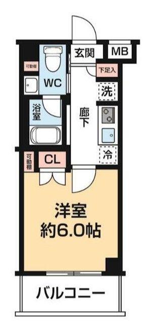 AZEST川口(1K/4階)の間取り写真