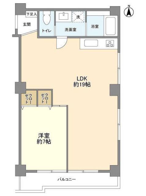 ベラビスタ信濃町(1LDK/4階)の間取り写真