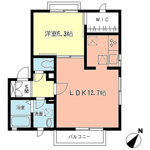 ポワッソン(1LDK/1階)の間取り写真