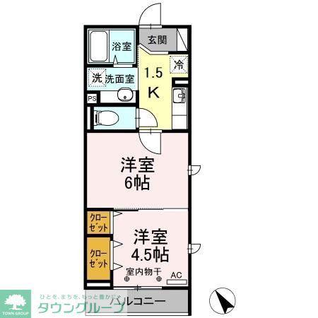 フローレンス北町(2K/2階)の間取り写真