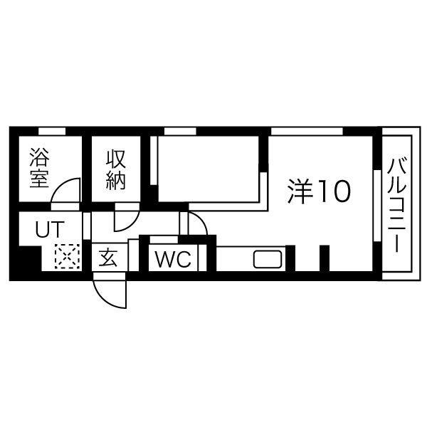 MINA八事石坂(1DK/2階)の間取り写真
