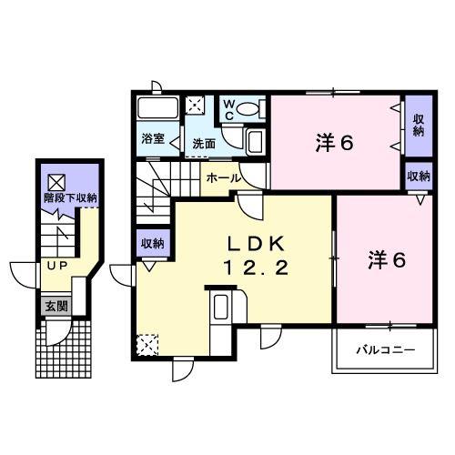 サンヒルズ西町I(2LDK/2階)の間取り写真