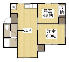 西田コーポ(2LDK/2階)の間取り写真