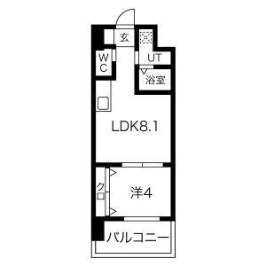 FDS PREX(1LDK/6階)の間取り写真