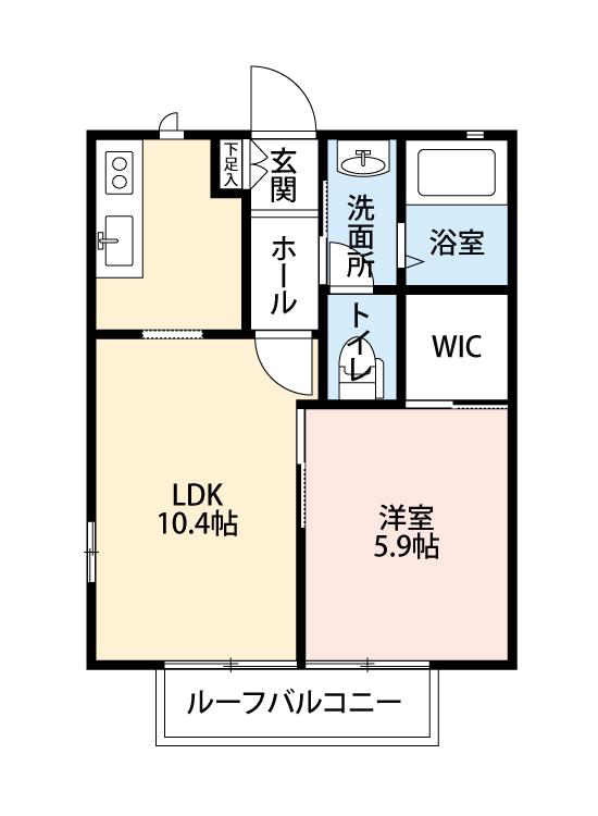 アトリエユキ A(1LDK/2階)の間取り写真