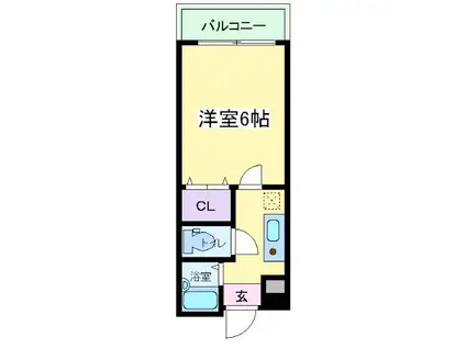 メゾンドールバンブーグラス(1K/3階)の間取り写真