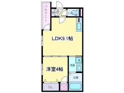 オルフェアメゾン清水丘壱番館(1LDK/2階)の間取り写真