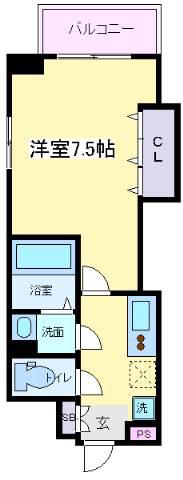 LUXE我孫子(1K/10階)の間取り写真