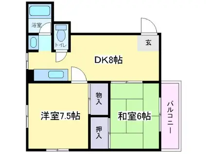 第三大朋マンション(2DK/4階)の間取り写真