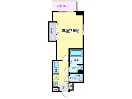 LUXE我孫子(1K/6階)の間取り写真