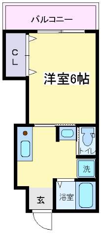 第2門口マンション(1K/3階)の間取り写真