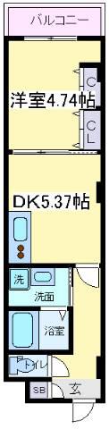 グランツあびこ3(1DK/3階)の間取り写真
