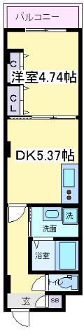 グランツあびこ3(1DK/1階)の間取り写真