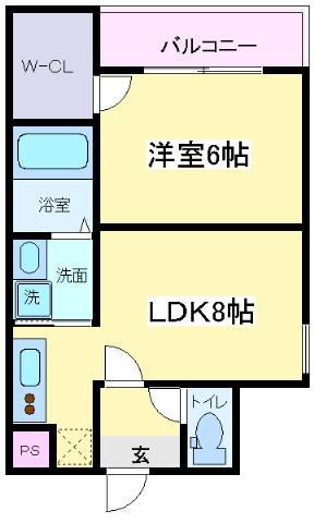 フジパレスSUN EIGHT1(1LDK/1階)の間取り写真