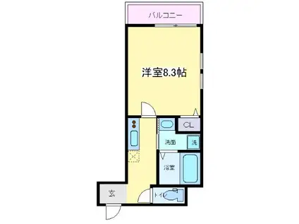 フジパレス沢之町2番館(1K/2階)の間取り写真