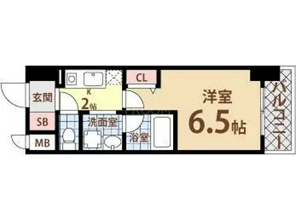 ラナップスクエアー福島(1K/6階)の間取り写真