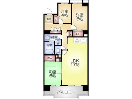 桜宮リバーシティ・ウエスト(3LDK/11階)の間取り写真