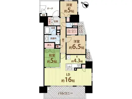 BELISTA弁天町PL(3LDK/8階)の間取り写真