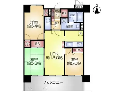 ライオンズマンション今福鶴見PL(3LDK/8階)の間取り写真